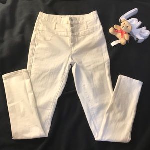 Refuge high waisted white jeans 26